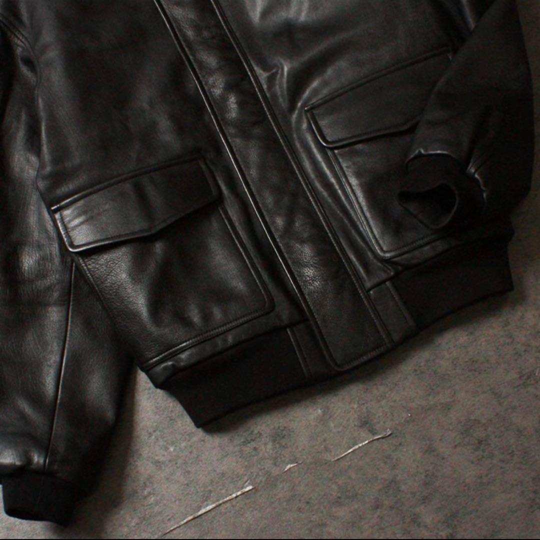 【美品】 L.L.Bean エルエルビーン レザージャケット ブラック　USA