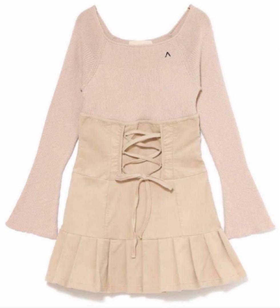 【最安】andmary High waist velour mini dress