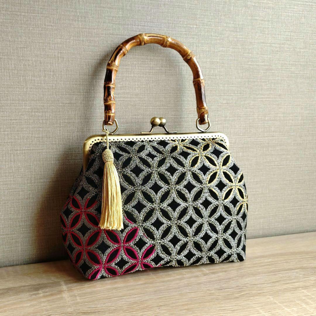 がま口バック☆西陣織帯地