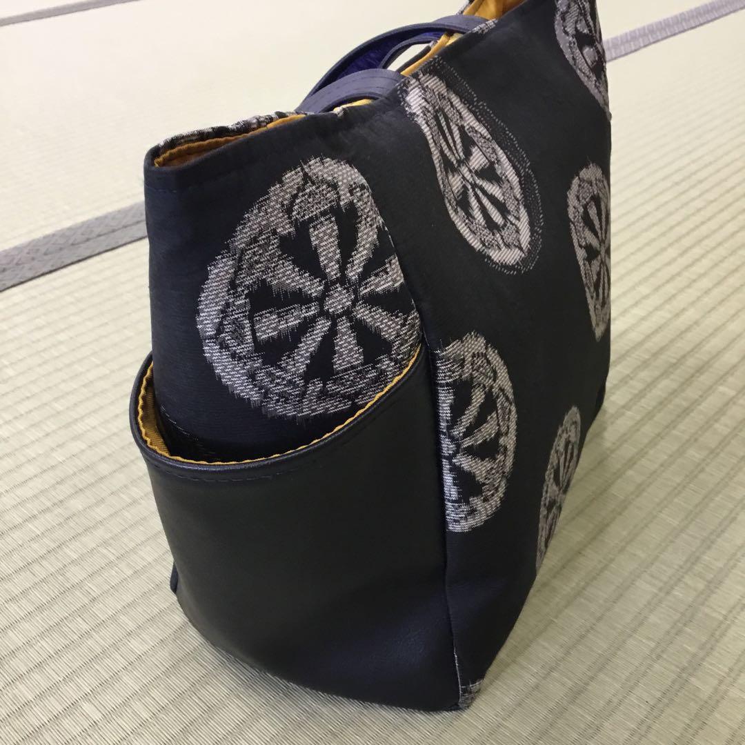 【ハンドメイド】未使用正絹反物→ハンドバッグ　※本場　村山大島紬　特注　トート