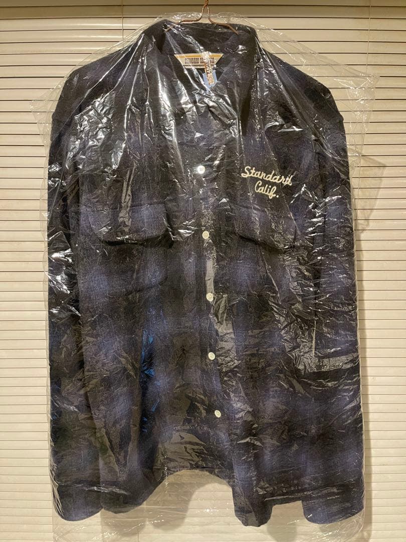 Standard California 21AW オンブレWOOL シャツブルー