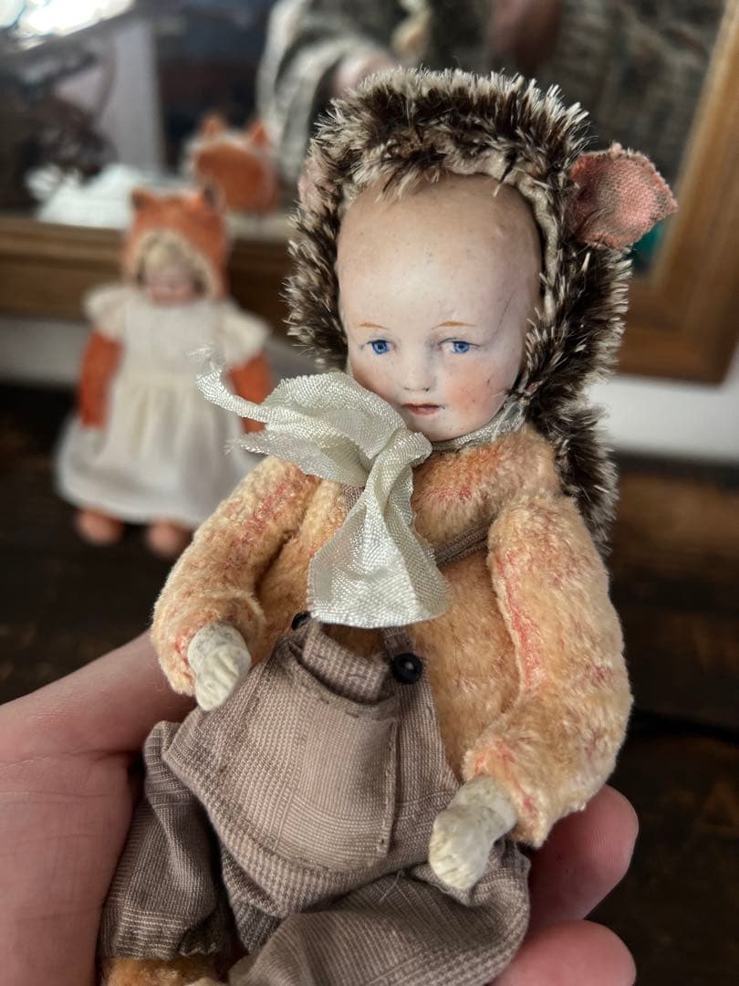 アンティーク動物コスチューム人形セット ドール　　 アンティーク　ビスクドール