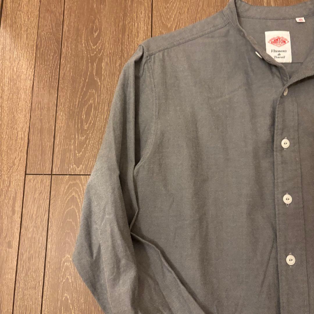 美品　DANTON ダントン　バンドカラーシャツ　長袖シャツ　日本製　定番