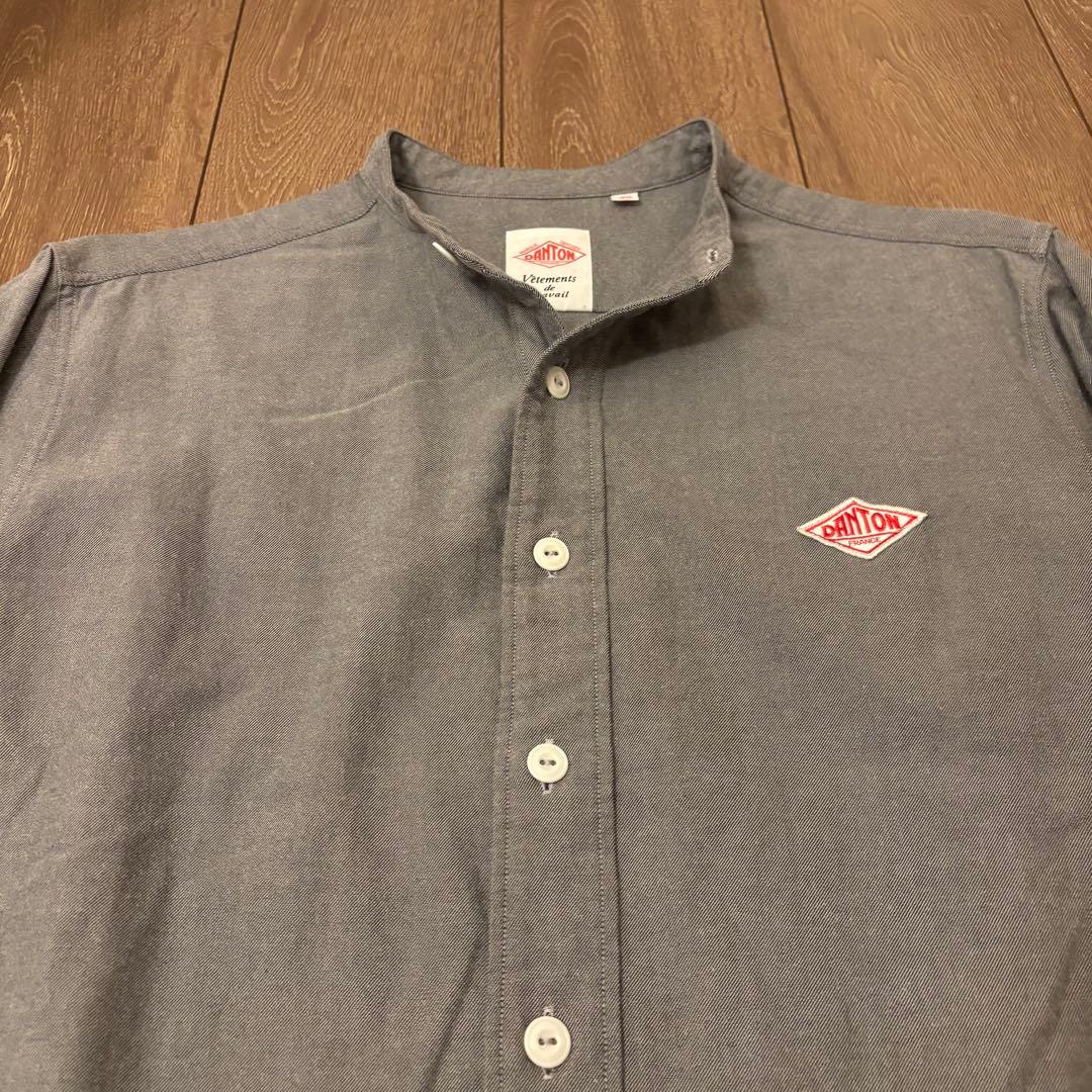 美品　DANTON ダントン　バンドカラーシャツ　長袖シャツ　日本製　定番