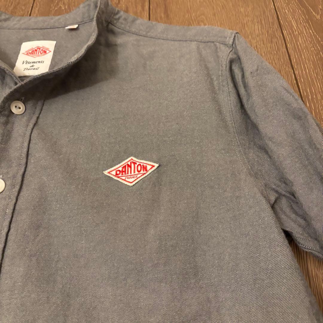 美品　DANTON ダントン　バンドカラーシャツ　長袖シャツ　日本製　定番