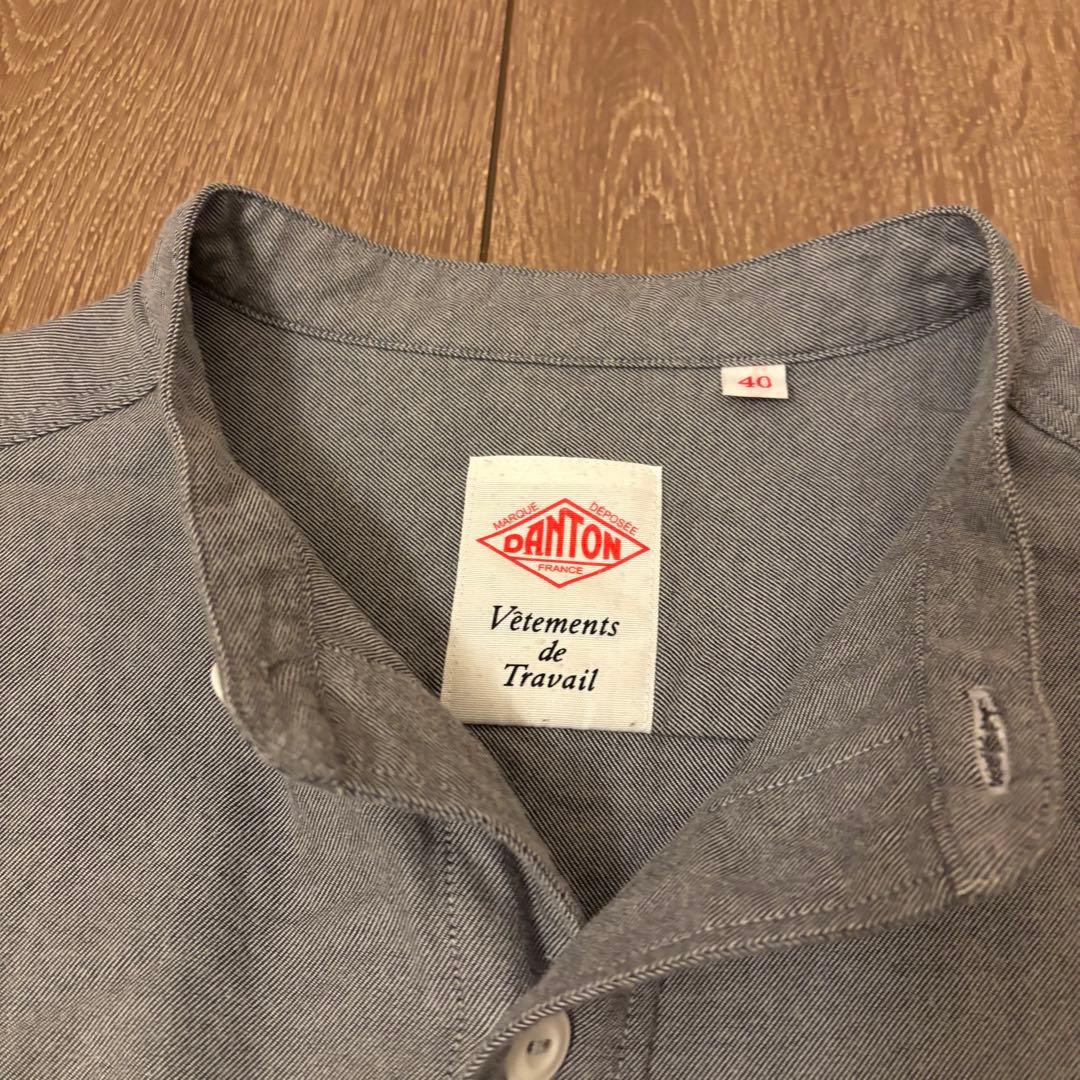 美品　DANTON ダントン　バンドカラーシャツ　長袖シャツ　日本製　定番