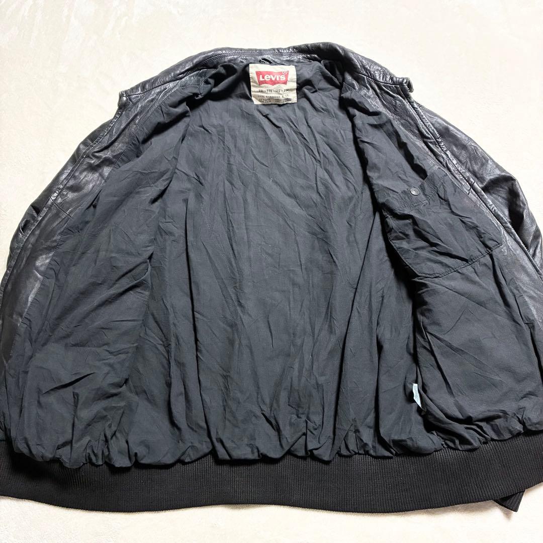 【状態良好】Levi's☆レザージャケット☆羊革☆ブラック☆XXLサイズ☆大きめ