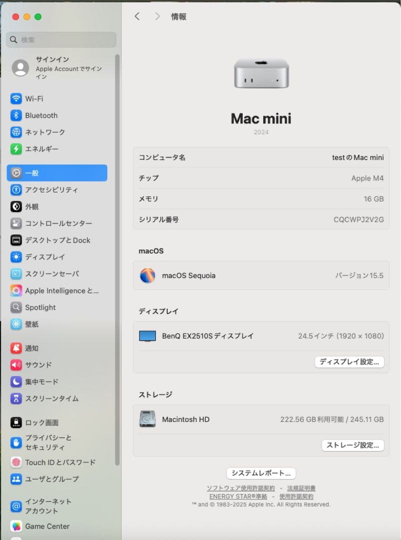 Mac Mini M4 (2024) 超美品