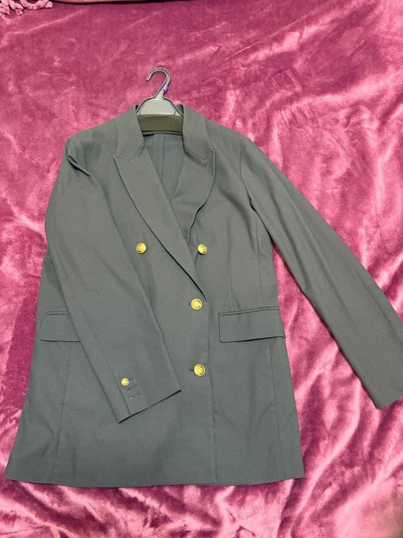 PLST プラステ リネンブレンドダブルジャケット＆ワイドパンツ ネイビーL