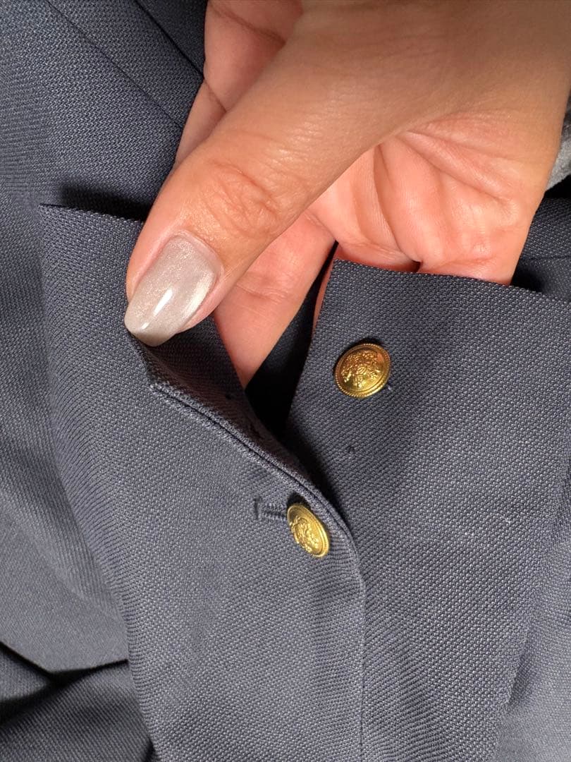 PLST プラステ リネンブレンドダブルジャケット＆ワイドパンツ ネイビーL