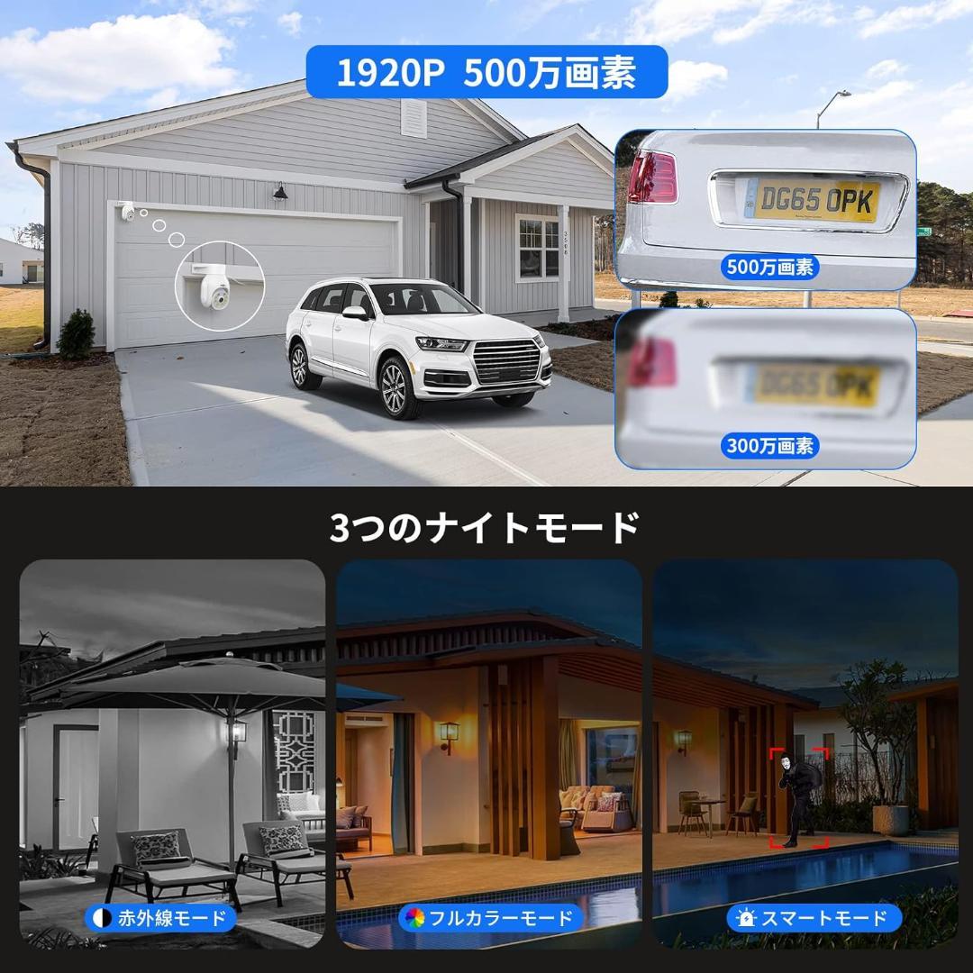 【Aランク】POE接続10インチ3TB一体型500万画素PTZカメラ4台セット