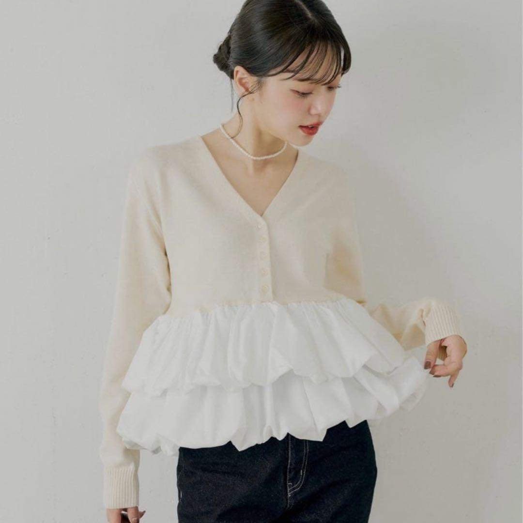 chico フリルドッキングチュニック