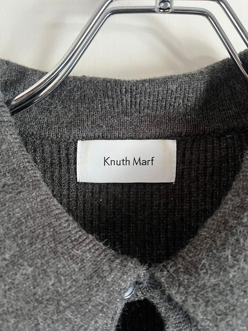 【Knuth Marf】SLIT NECK LOOSE KNIT SMOKE
