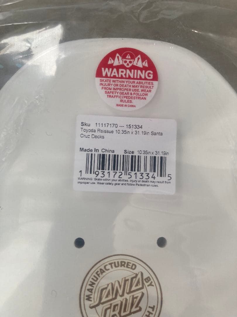 未使用 SANTA CRUZ TOYODA オールドスクール デッキ 10.35