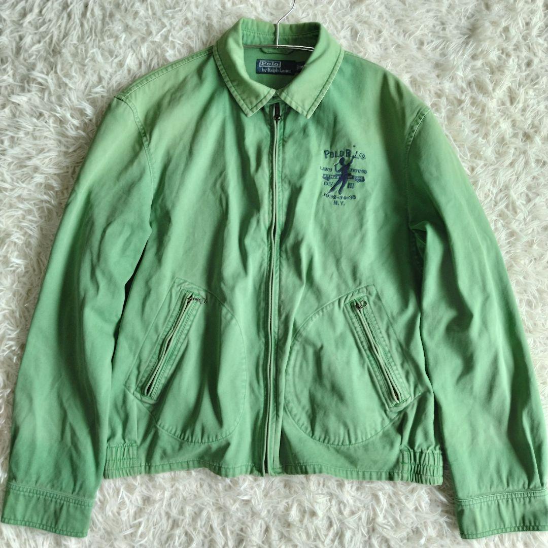 希少✨ポロラルフローレン　スイングトップ　ブルゾン　グリーン　古着　雰囲気◎