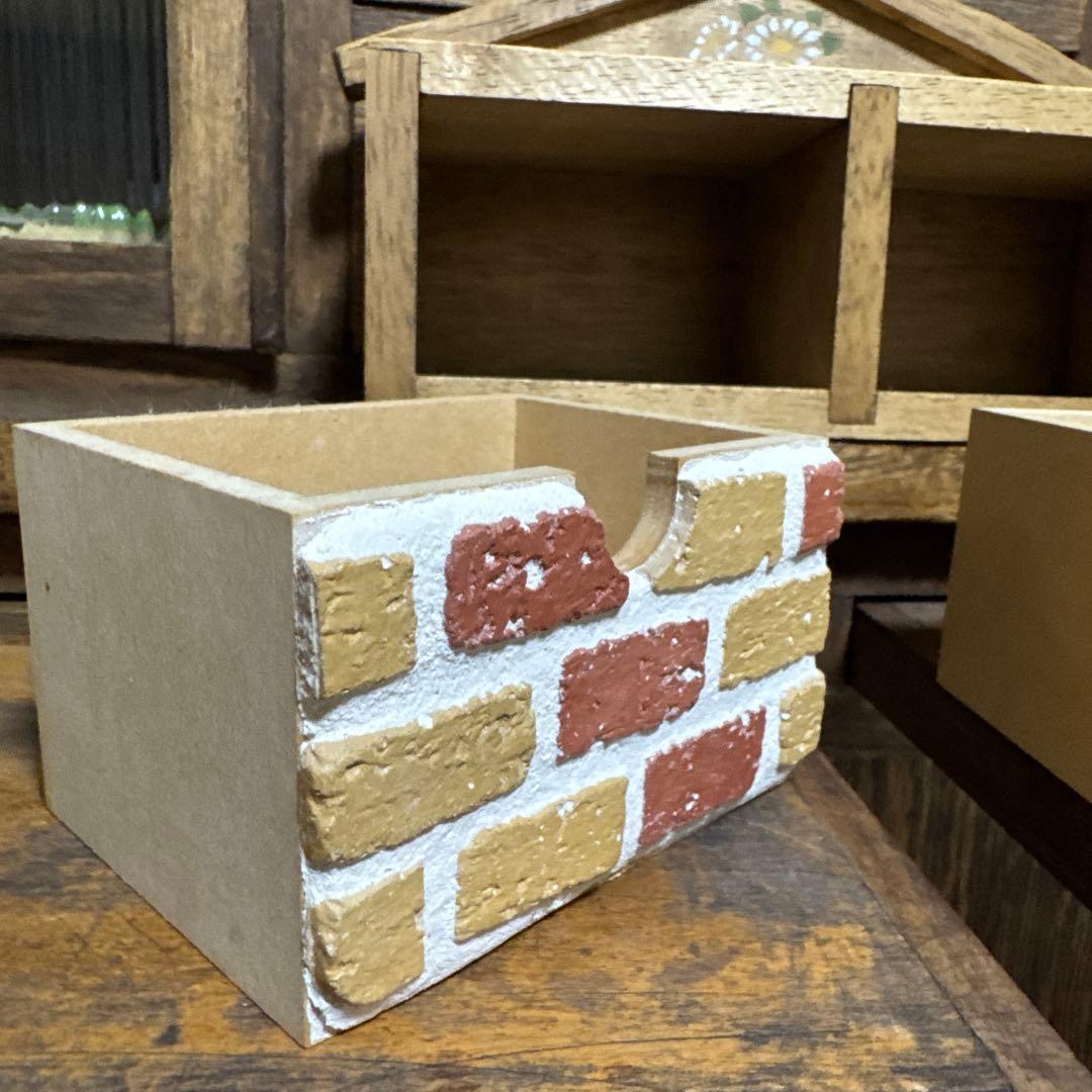 Many 家の形 小物入れ レンガ 雑貨 ナチュラル小物入