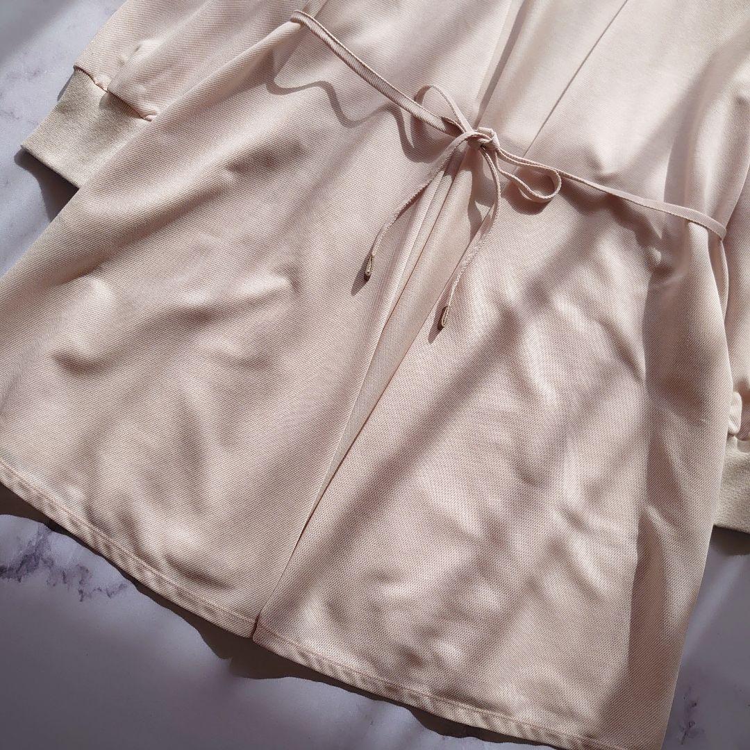 モラビト ロングカーディガン ガウン 長袖 ベージュ M サイズ38 ベルト