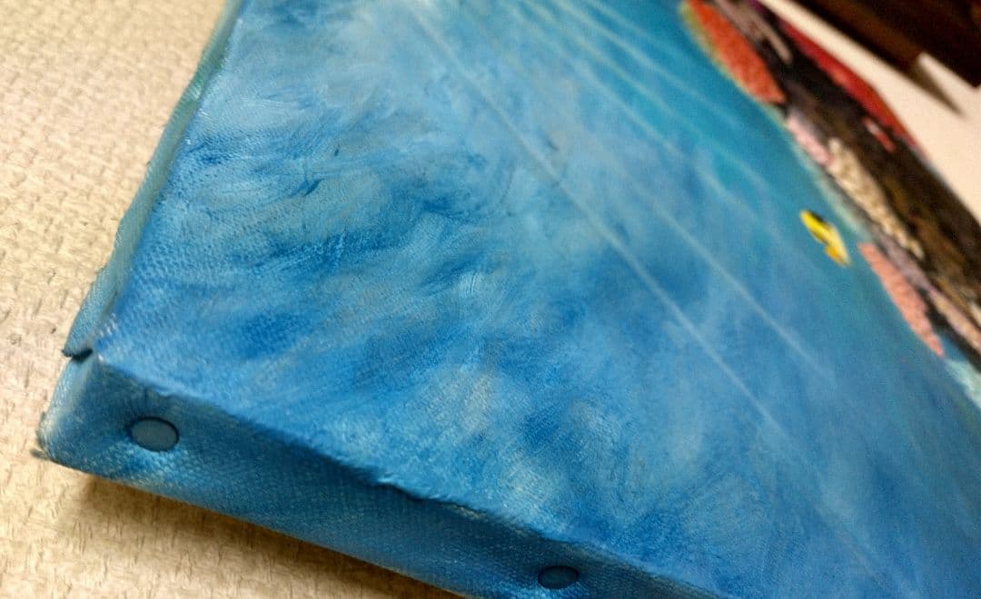 【POPON】「魚たちの海中公園」　海の中 油彩画 油絵 絵画