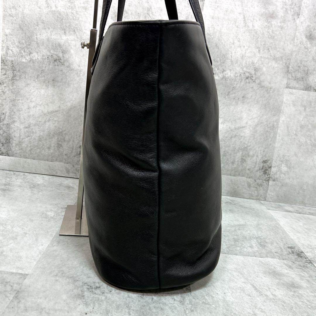 TAKEO KIKUCHI タケオキクチ トートバッグ 大容量 本革 ブラック