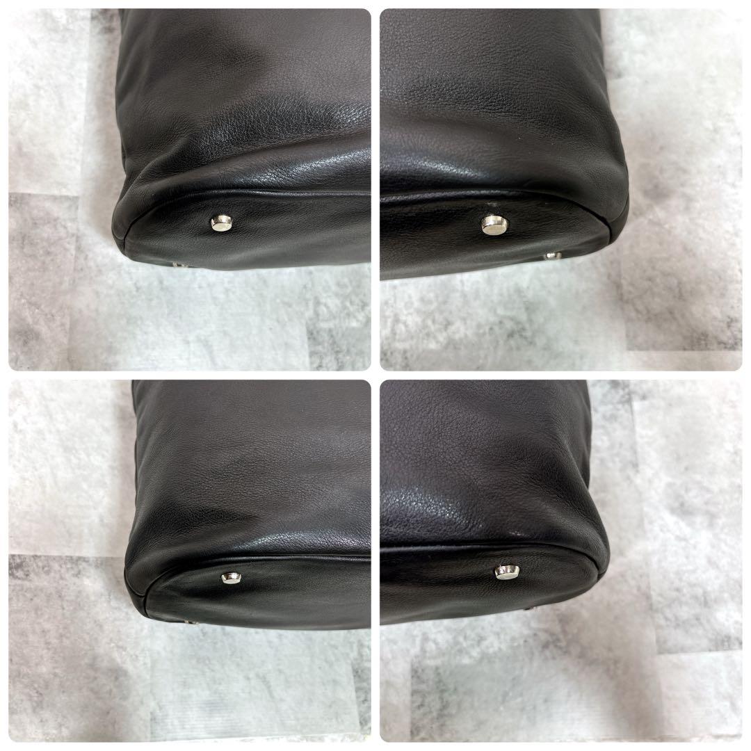 TAKEO KIKUCHI タケオキクチ トートバッグ 大容量 本革 ブラック