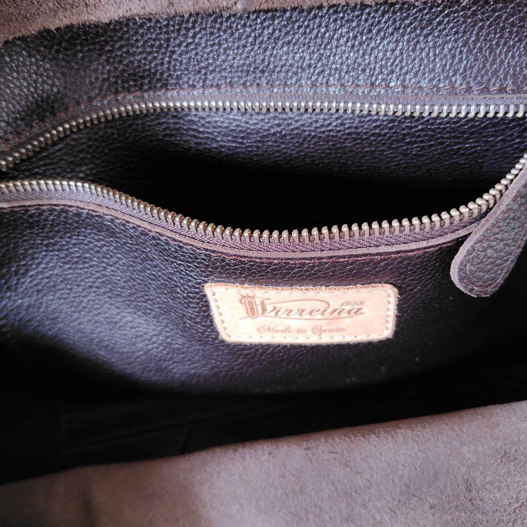 ✅️【スペイン製】VIRREINA ミニボストンバッグ レザー ダークブラウン