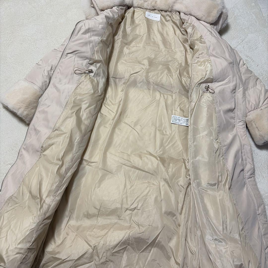 【美品】MICHAA ミシャコリア　ロングダウンジャケット　白　ミンク