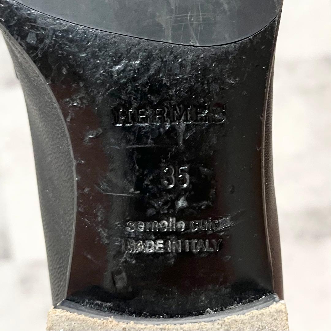 HERMES エルメス モカシン ローファー パリ ブラック 35 美品