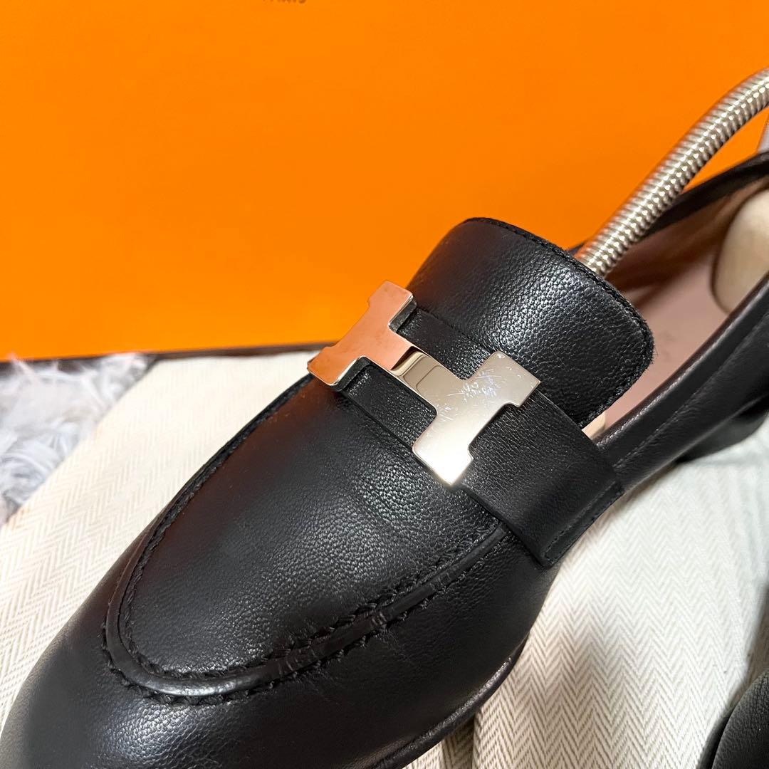 HERMES エルメス モカシン ローファー パリ ブラック 35 美品