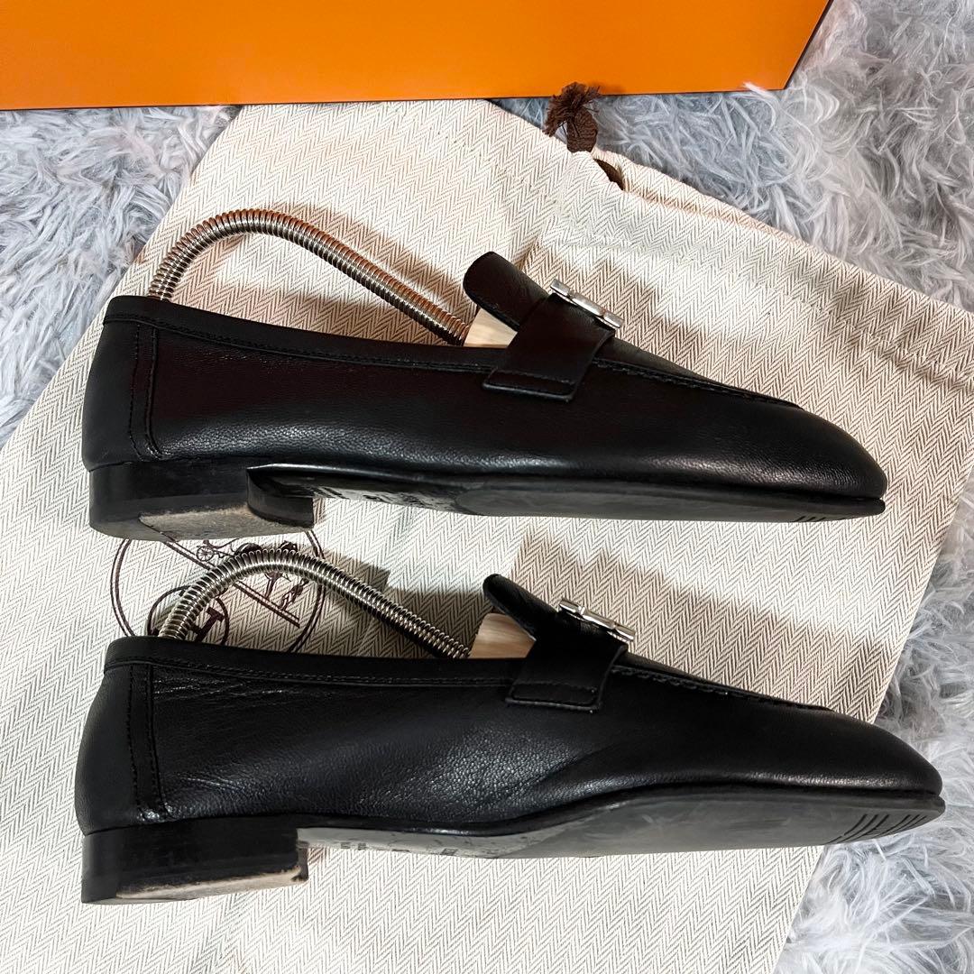 HERMES エルメス モカシン ローファー パリ ブラック 35 美品