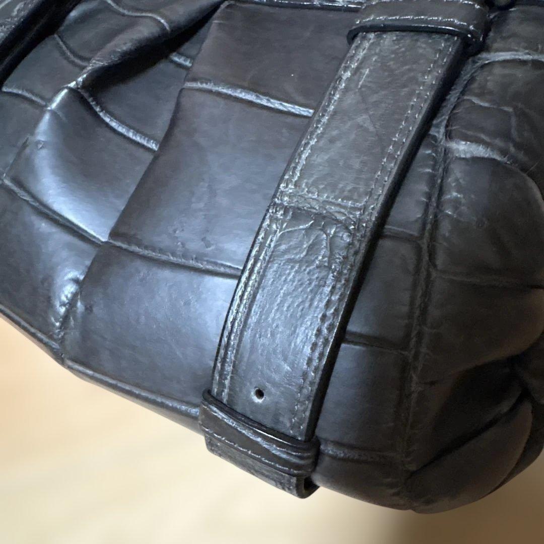 Takechi タケチ マットクロコ 本ワニ革 クロコダイルレザー ハンドバッグ