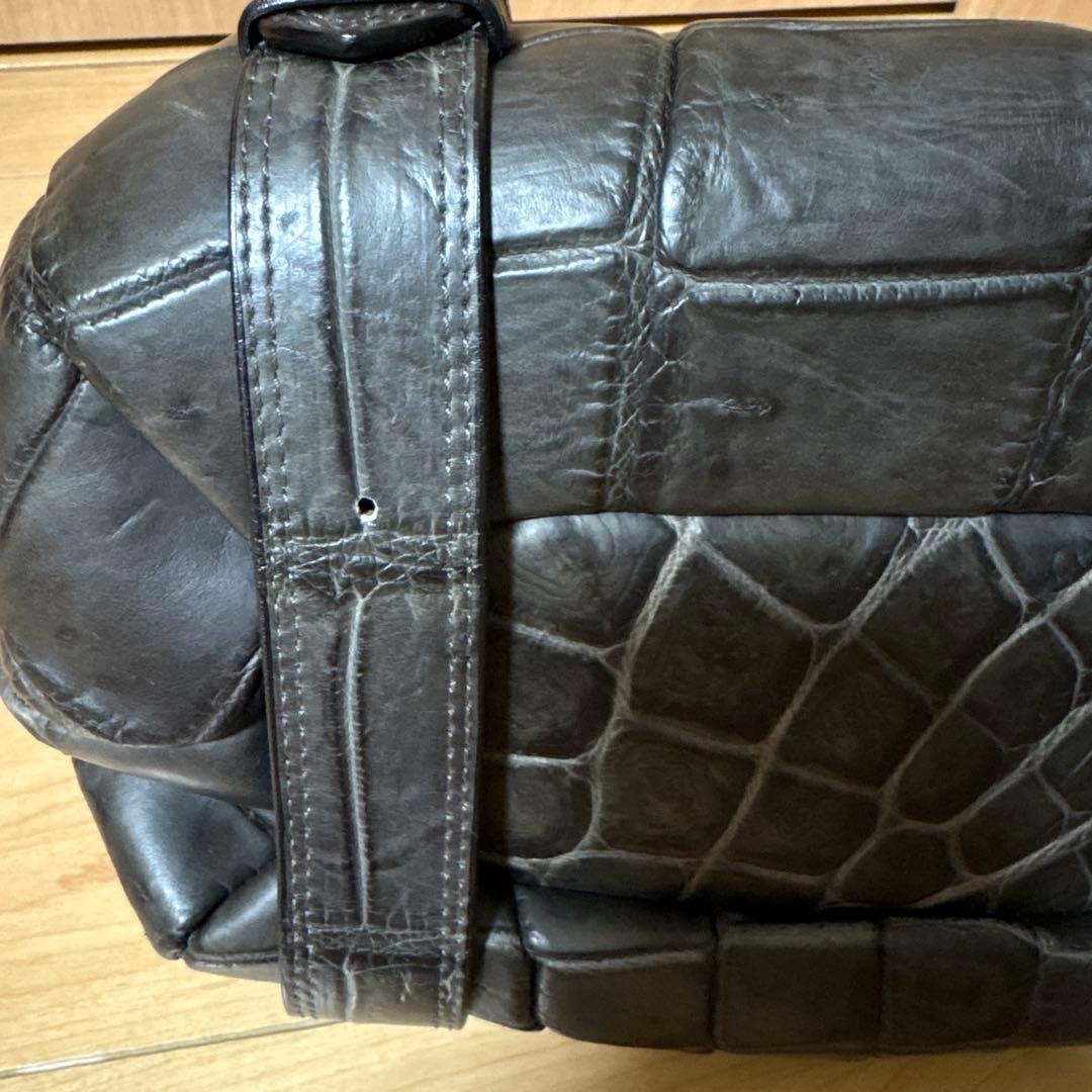 Takechi タケチ マットクロコ 本ワニ革 クロコダイルレザー ハンドバッグ