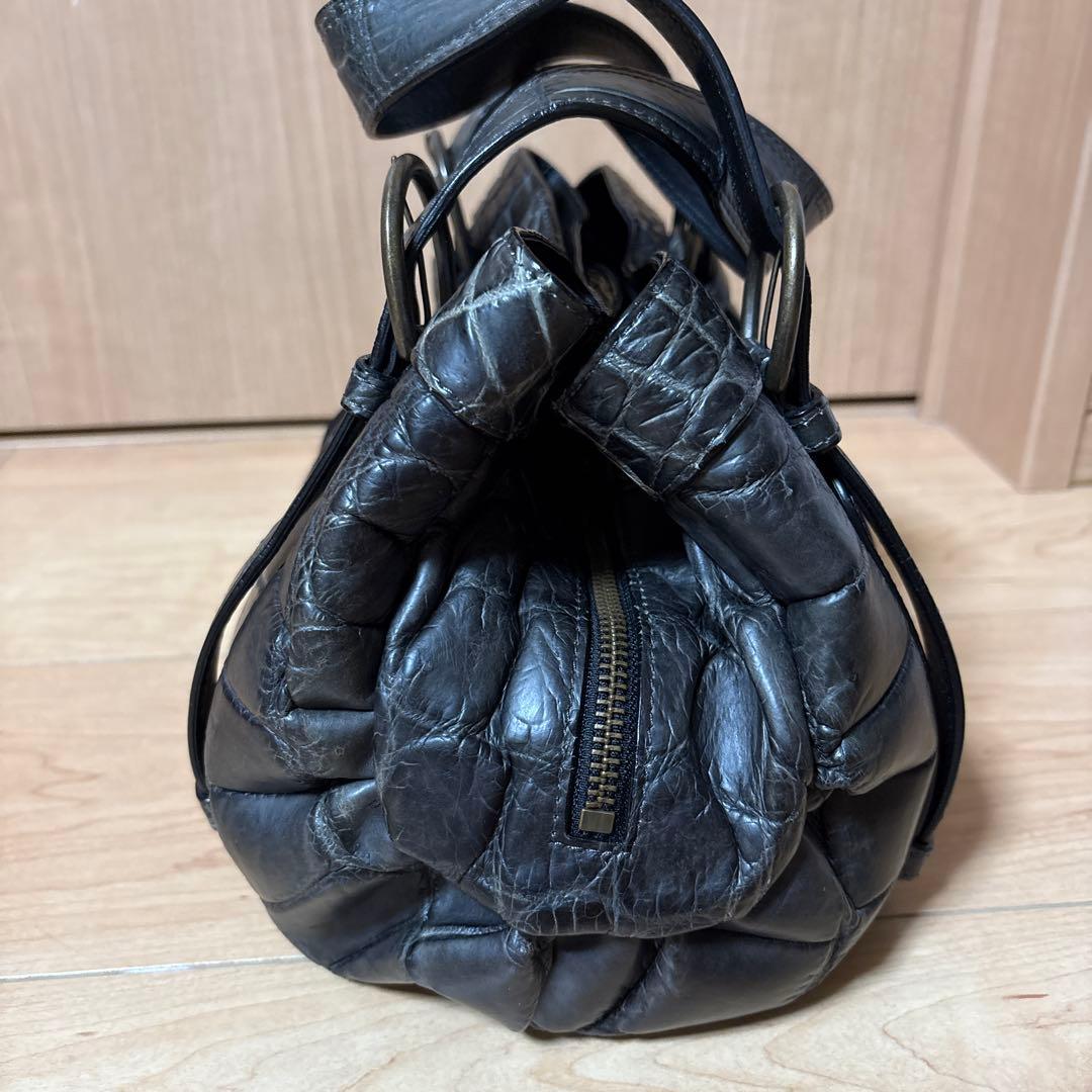 Takechi タケチ マットクロコ 本ワニ革 クロコダイルレザー ハンドバッグ