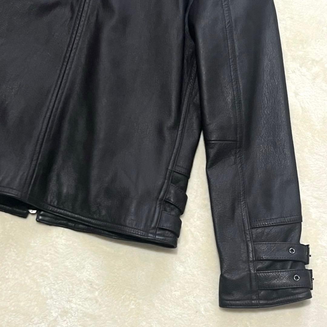 美品 Haruf ハルフ 羊革 レザージャケット ダブルジップ ダークブラウン