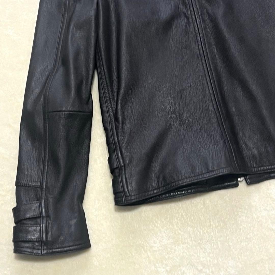 美品 Haruf ハルフ 羊革 レザージャケット ダブルジップ ダークブラウン