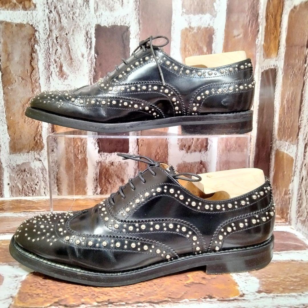 Church’s（36）スタッズ　ウィングチップ ローファー　黒 レザー