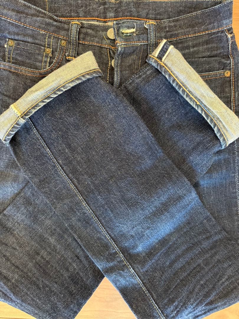 美品　フルカウント 1108 セルビッジ 濃紺 ストレート 革パッチ W27
