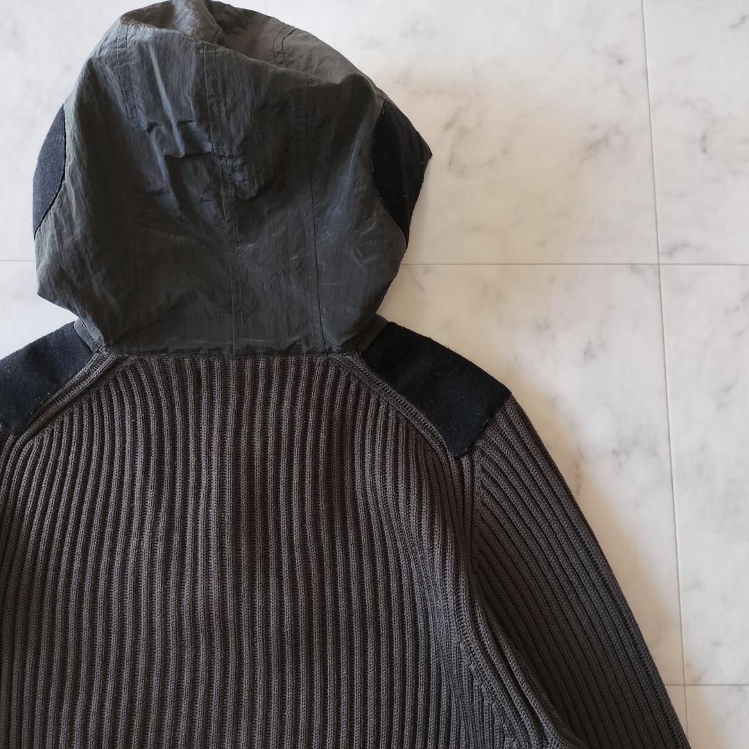 ストーンアイランド 2010AW ウール切替ニットパーカー S イタリア製