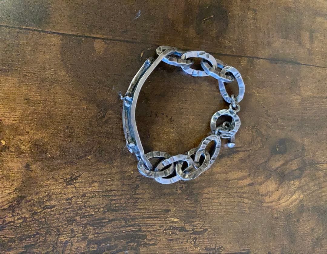 シルバーハンマードチェーンブレスレット　70g 925