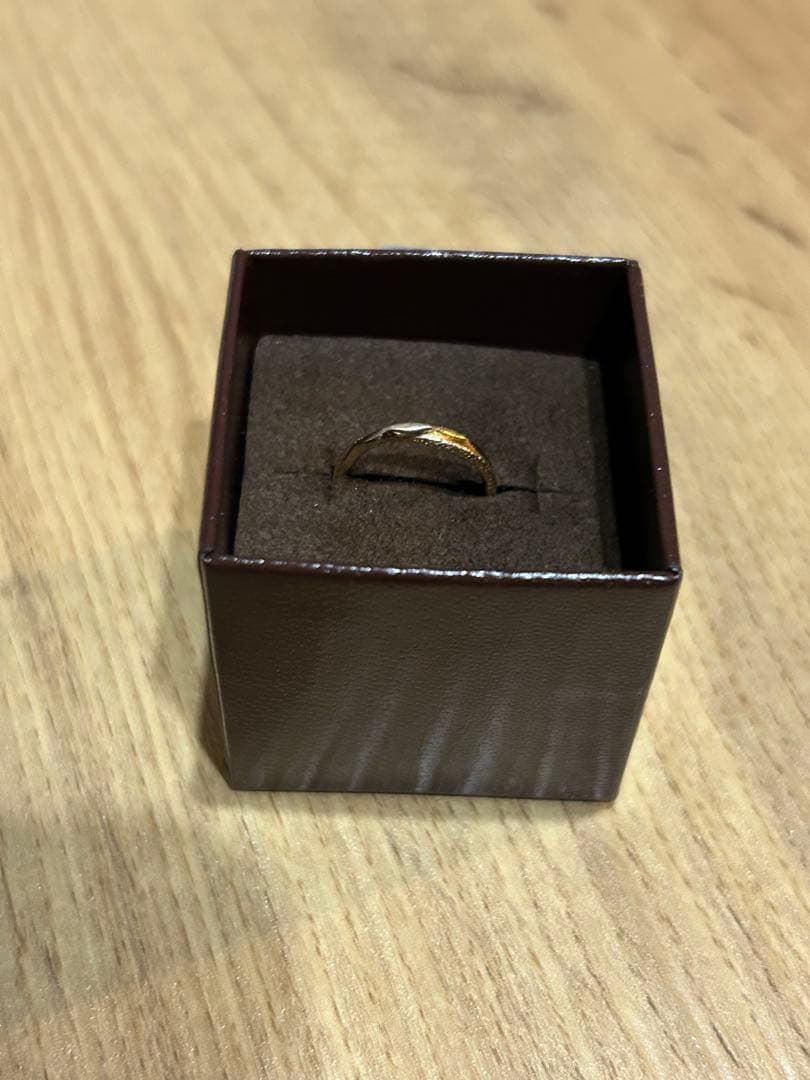 agate K10ゴールド ツイスト ピンキーリング