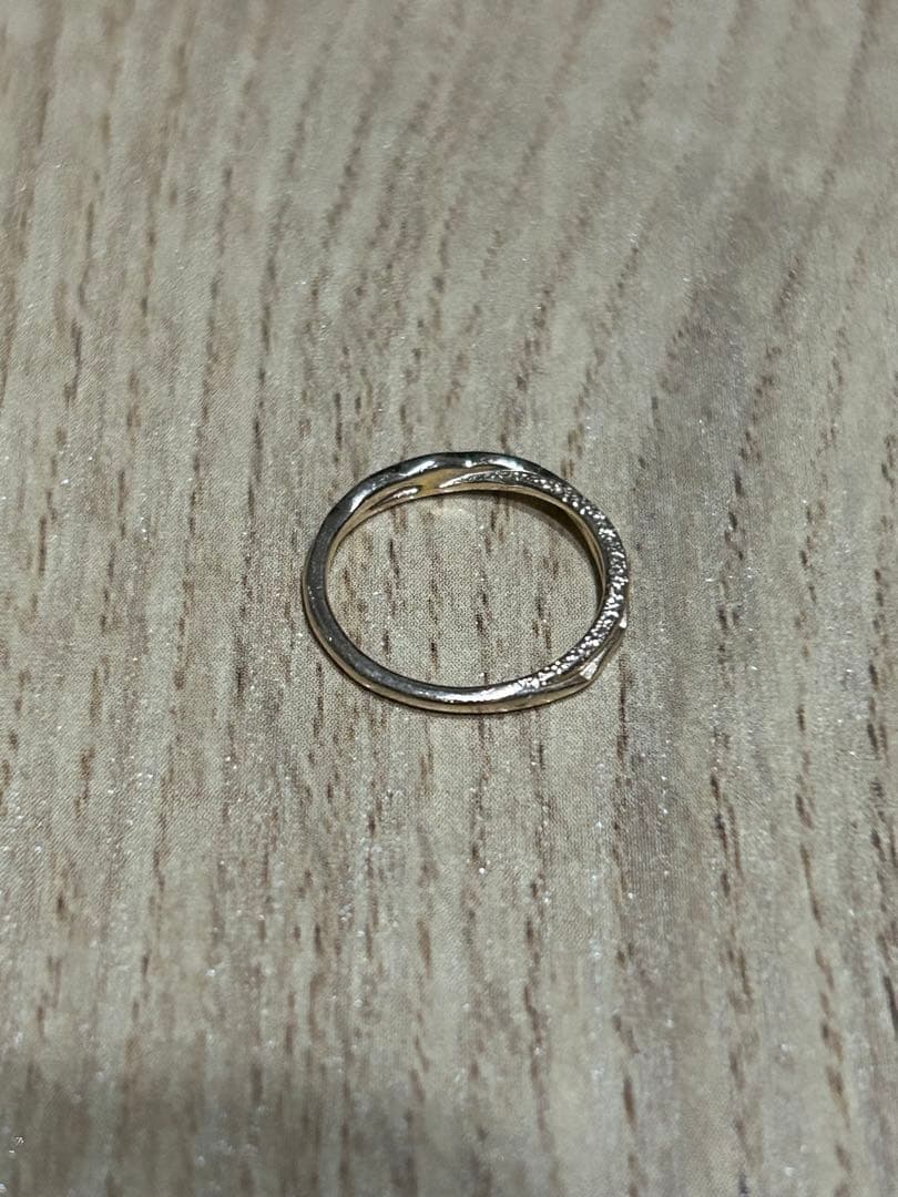 agate K10ゴールド ツイスト ピンキーリング