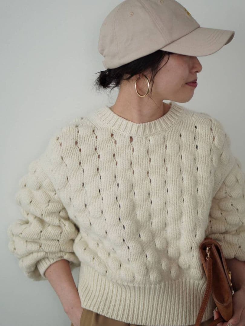 25AW ポコポコバックリボンニットプルオーバー