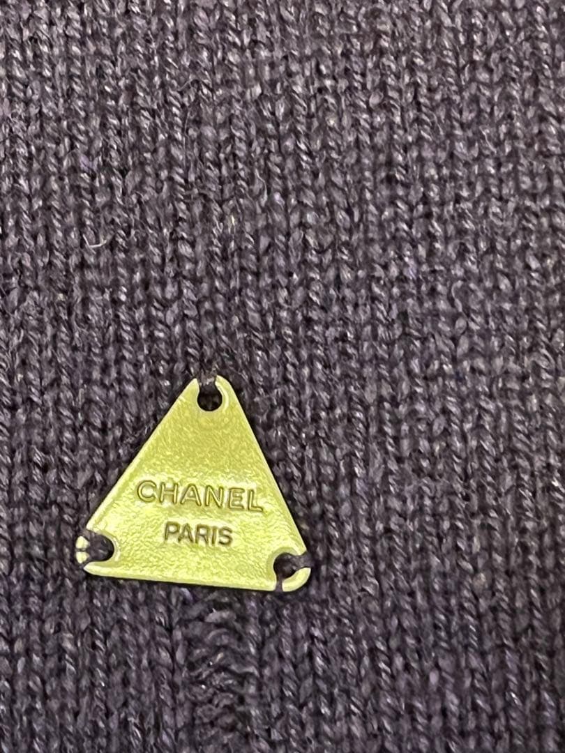 専用美品　CHANEL IDENTIFICATION パープルニットセーター