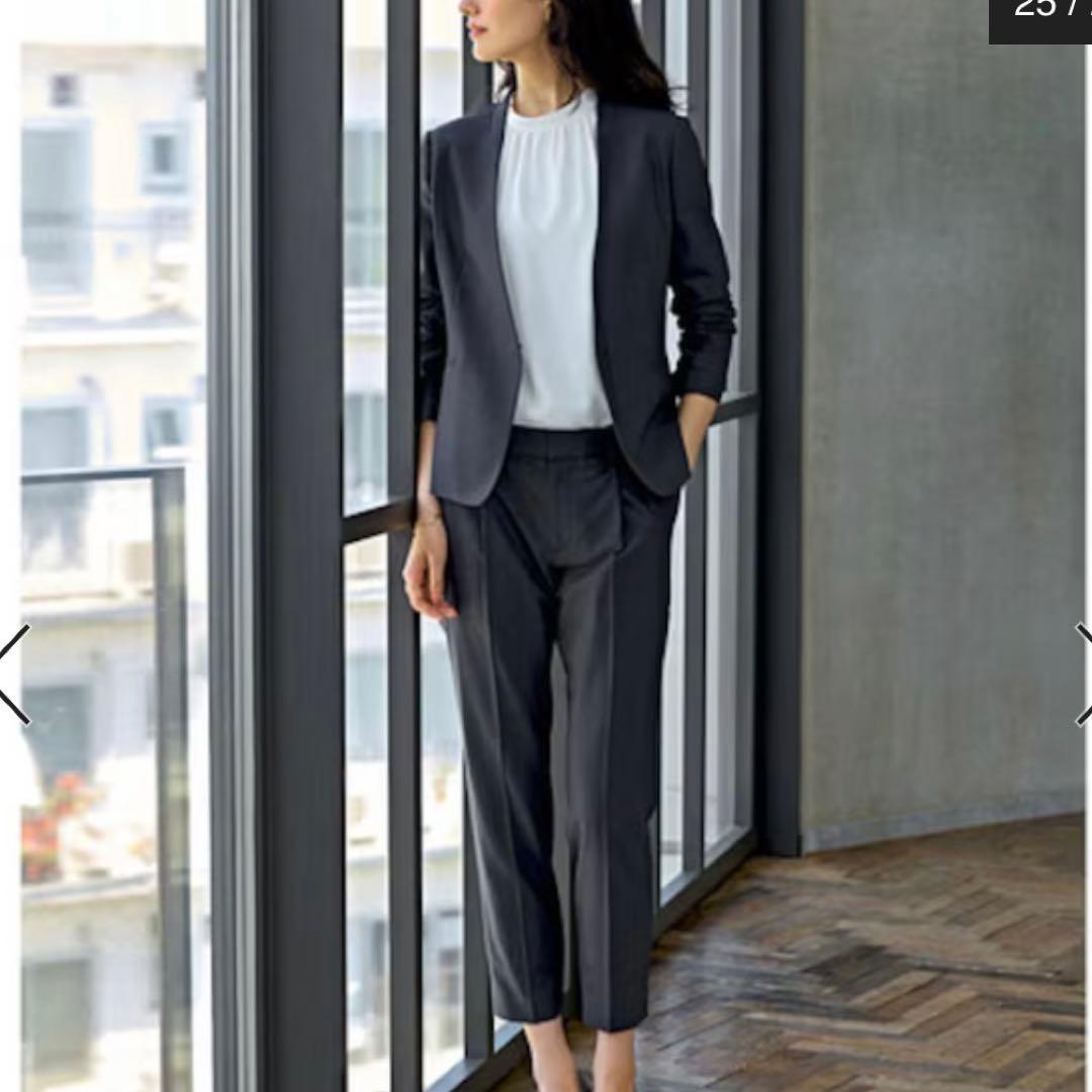 人気✨グリーンレーベルリラクシング カチリラ パンツスーツ ネイビー 38