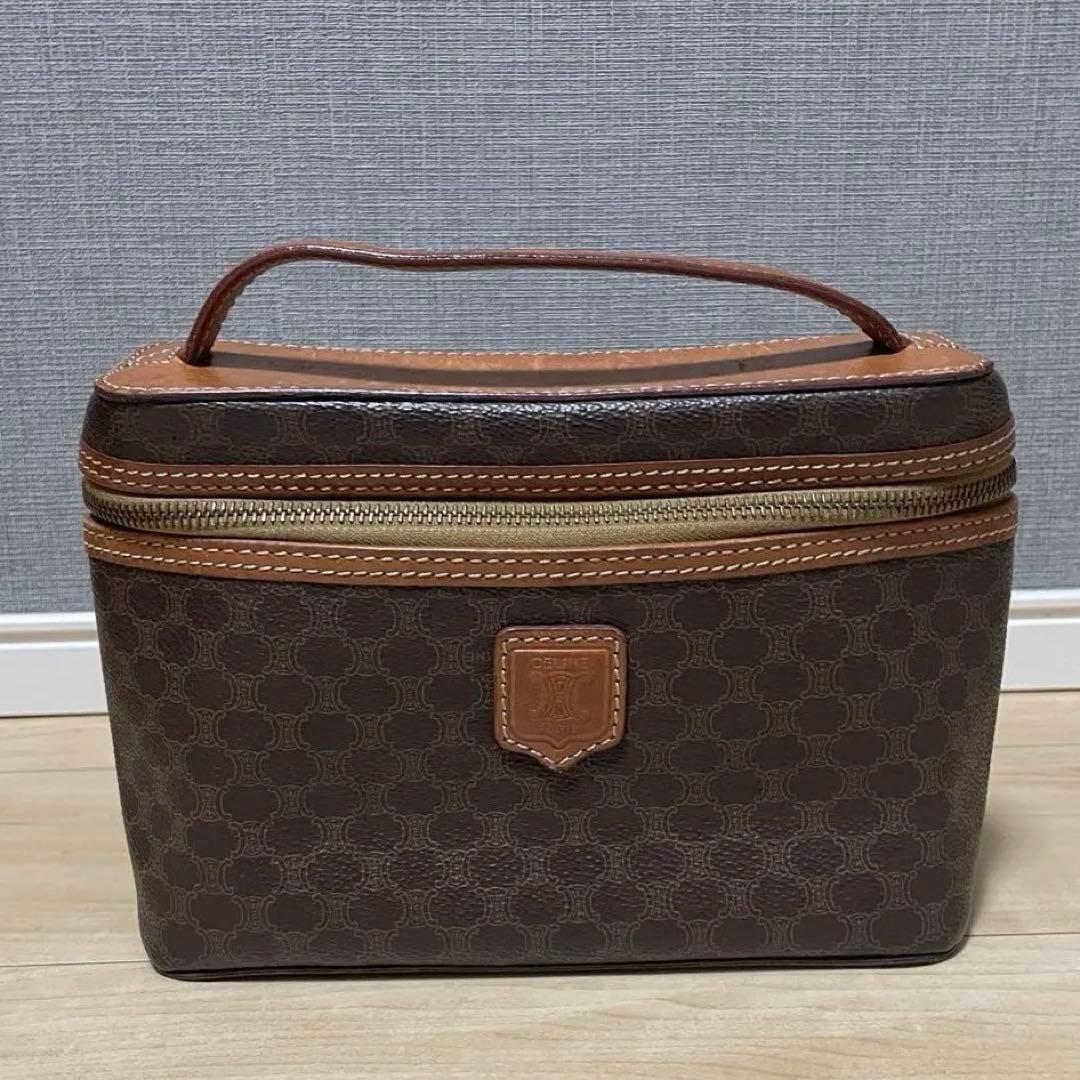 美品　CELINE セリーヌ バニティバッグ PVC マカダム柄 ヴィンテージ
