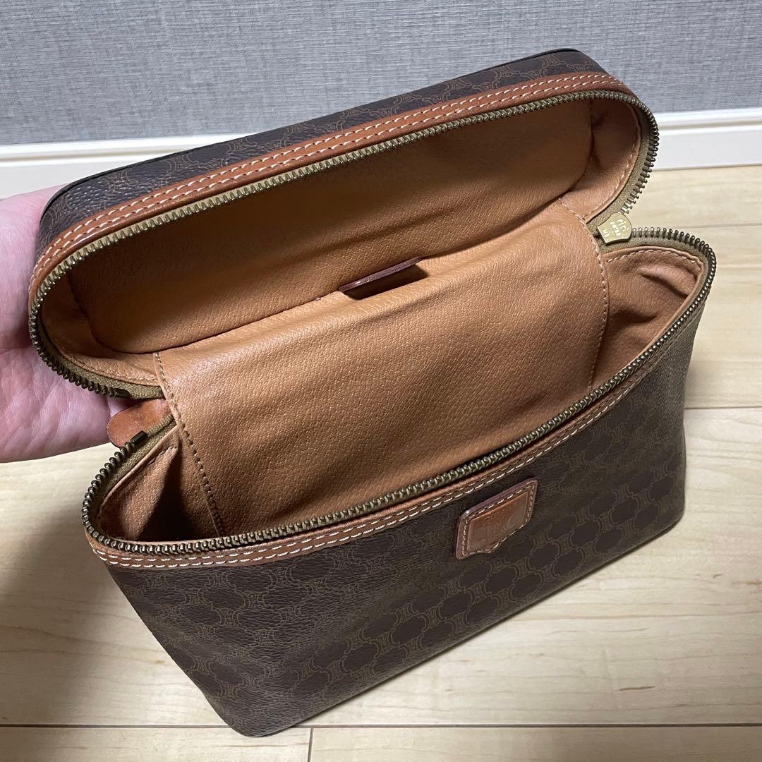 美品　CELINE セリーヌ バニティバッグ PVC マカダム柄 ヴィンテージ