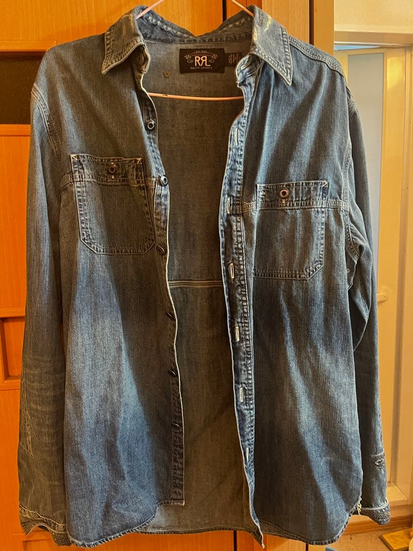 RRL ダブルアールエル デニムシャツ S ヴィンテージ加工 ラルフローレン