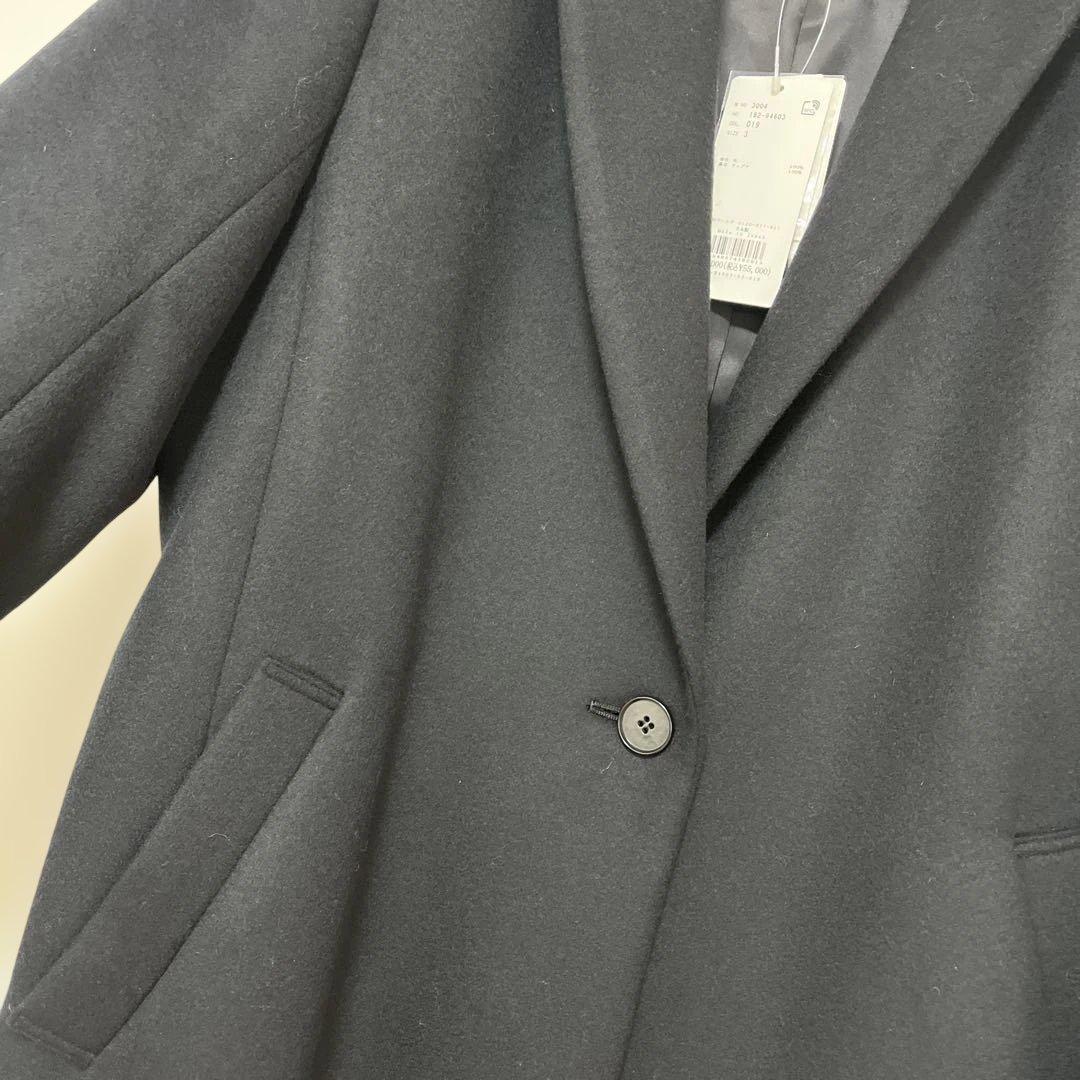 アンタイトルUNTITLED チェスターコート ブラック　黒サイズ3