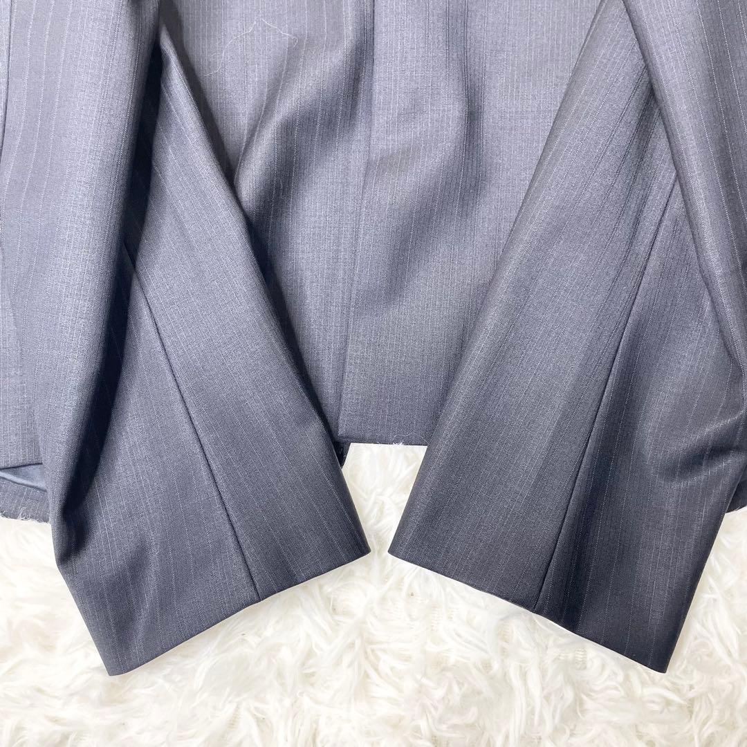 【新品】タグ付き 23区 パンツスーツ 紺ストライプ 上XL下L