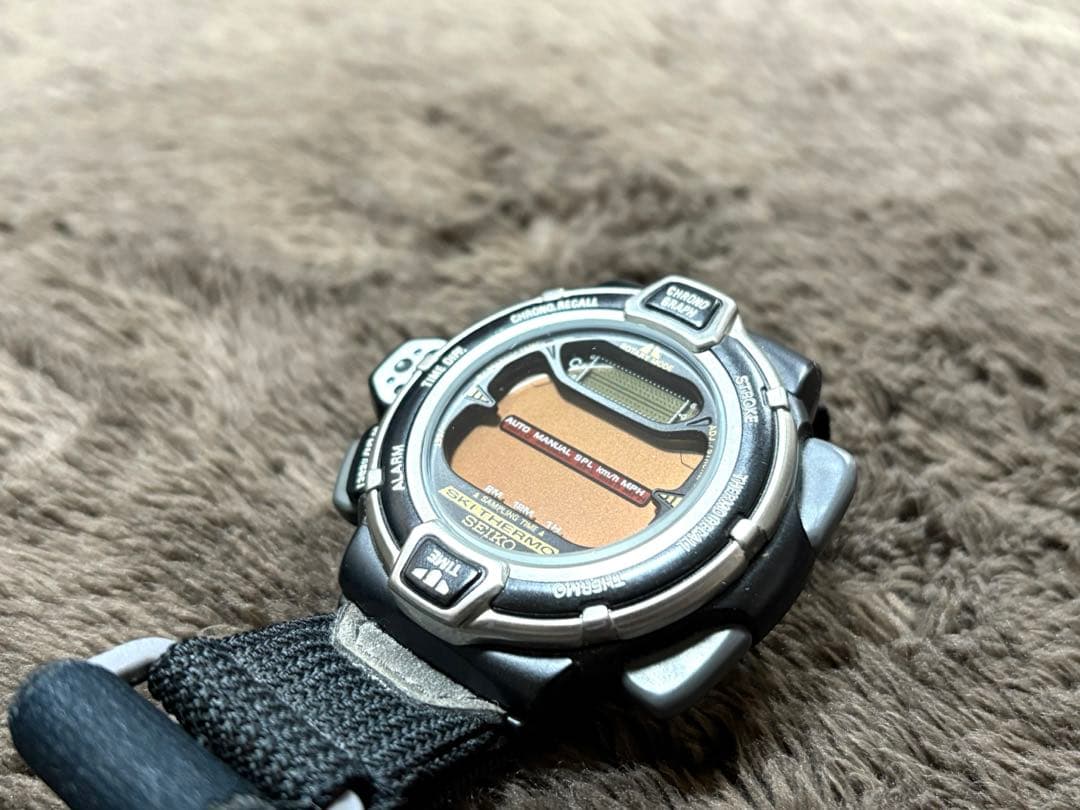 SEIKO デジタル腕時計 S821-6000 スキーサーモ　ブラック