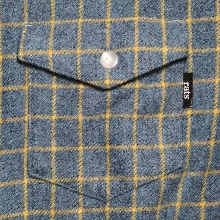 RATS WOOL CHECK BDシャツ BLUE L ラッツ 日本製